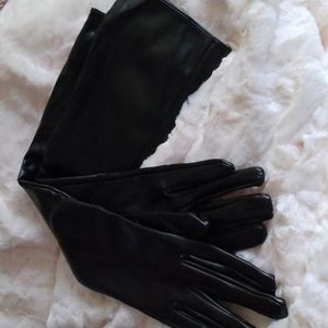 VINTAGE 1965 Long Black Soft Evening Gloves